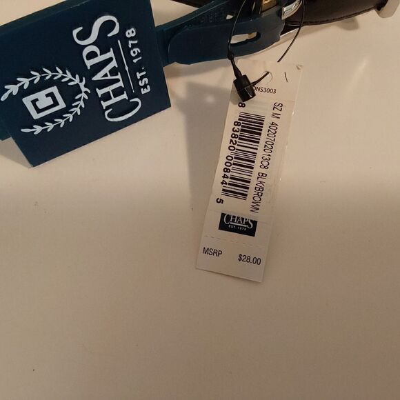 Mens Chaps belt Black/Brown Sz M - Picture 4 of 4